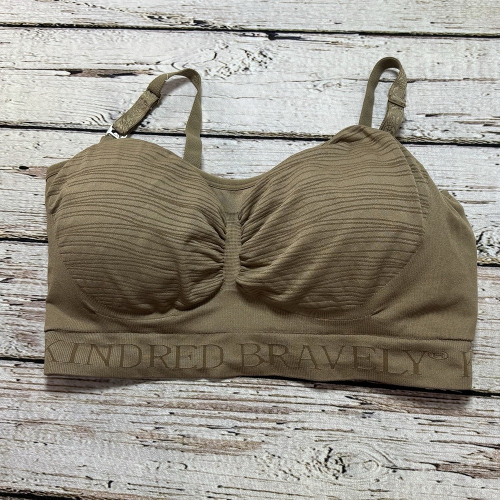 Kindred Bravely Sublime Hands Free Padded Pumping and Nursing Bra Brown XL